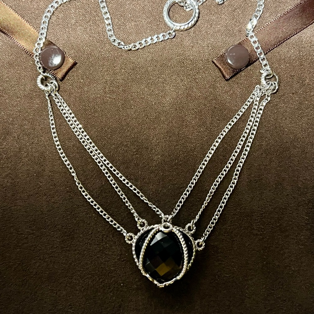 Anthony Nak Brown Topaz Necklace sterling silver 925 Mexico, pre-owned.